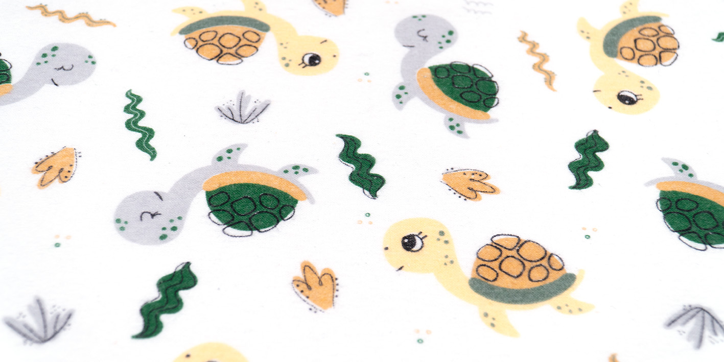 Pielucha flanelowa żółwie zielone